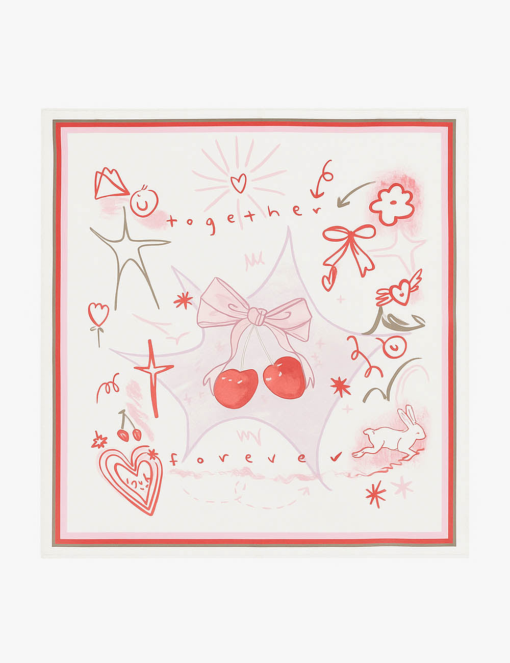 Love Flower Colorful Print Square Scarf DP25F444