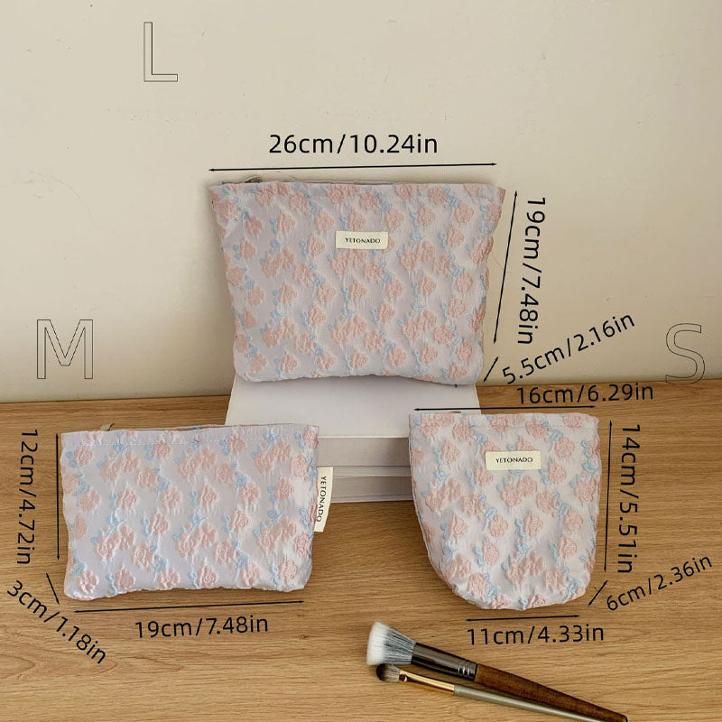Fresh Floral Jacquard Portable Makeup Bag MK2BW6W10BOB383