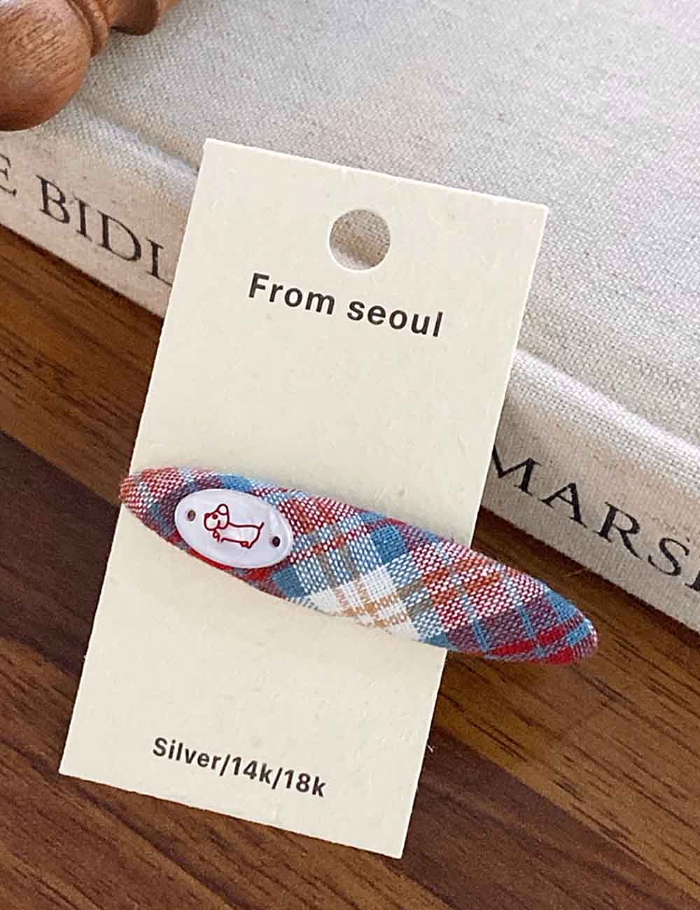 Cute Love Heart Plaid Hair Clips DP25F568
