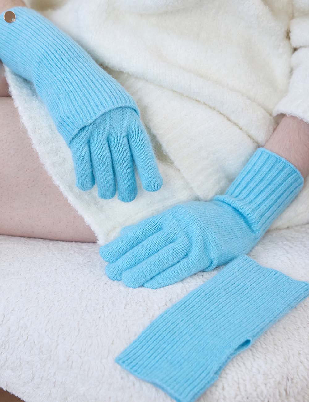 Convertible Wool Solid Color Warm Knit Gloves DP25F677