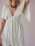 V-Neck Backless Romper - DippedShop Wholesale - #7363