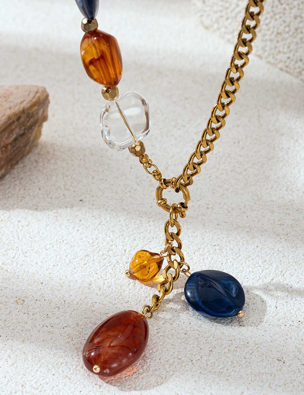 Vintage Asymmetric Beaded Necklace - DippedShop Wholesale - #3347