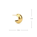 Gold Plated C Stud Earrings - DippedShop Wholesale - #4723