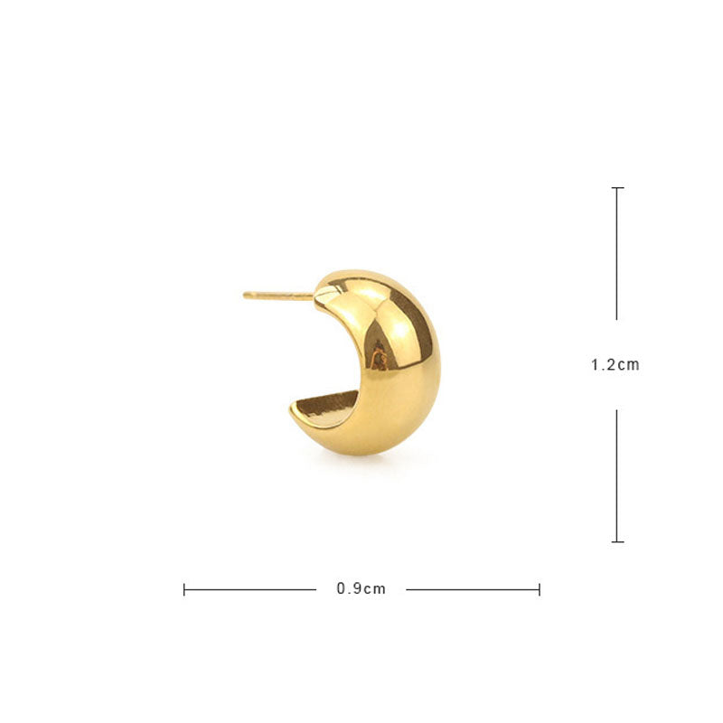 Gold Plated C Stud Earrings - DippedShop Wholesale - #4723