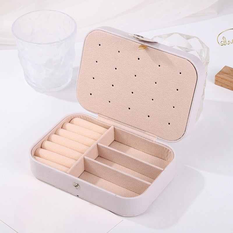 Trendy Solid Color Large Capacity Jewelry Case 8CW6BOB294L