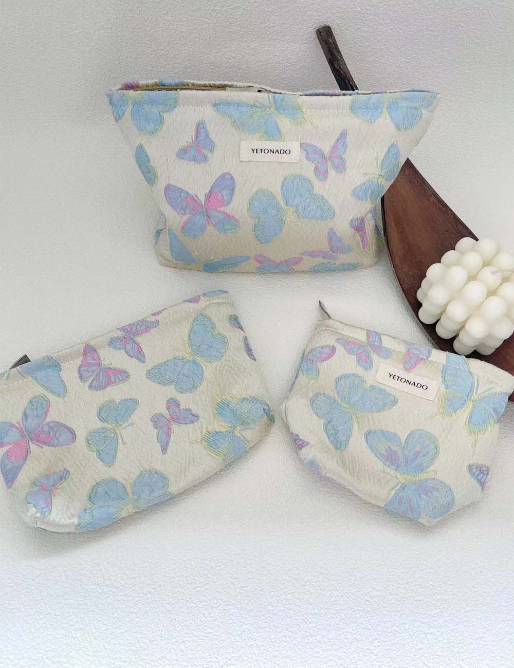 Butterfly Embossed Travel Cosmetic Bag - DippedShop Wholesale - #0355