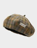 Classic Plaid Color Block Artistic Beret Hat MK2BW6W6HAT106