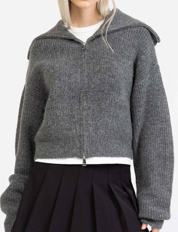 Fall Chunky Knit Open Front Zipper Cardigan DP25G962