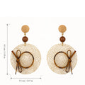 Raffia Hat Dangle Earrings - DippedShop Wholesale - #7667