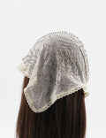 Lace Embroidered Beads Triangle Headscarf MK2BK6W6HHS29