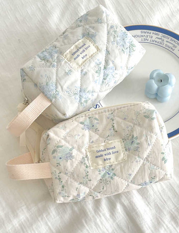 Floral Quilted Cosmetic Bag - DippedShop Wholesale - #4067