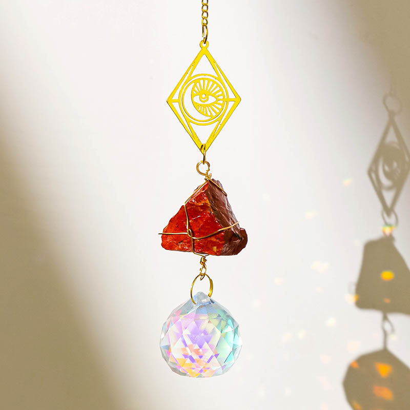Natural Stone Crystal Ball Suncatcher - DippedShop Wholesale - #9155