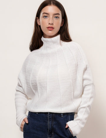 Solid Color Half High Collar Sweater DPT4866