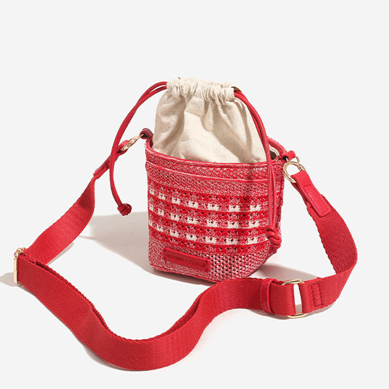 Woven Beach Bucket Bag - DippedShop Wholesale - #6275
