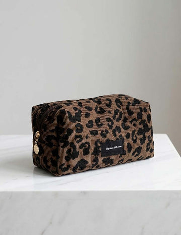 Minimalist Leopard Print Travel Portable Cosmetic Bag DP25H555