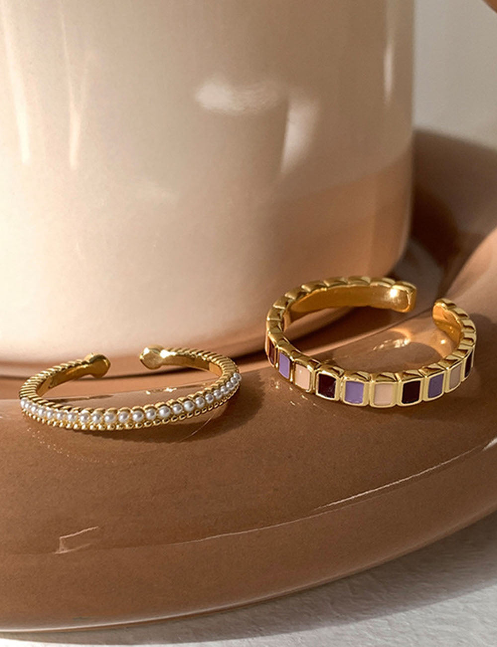 Colorful Geometric Open Ring - DippedShop Wholesale - #7779