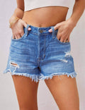 High Waist Washed Denim Shorts - DippedShop Wholesale - #6659