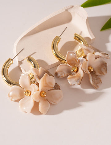 Acrylic Flower Petal Drop Stud Earrings DP25E721