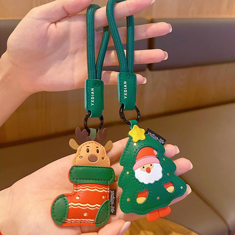 Leather Santa Claus Christmas Bag Charm DP25G767