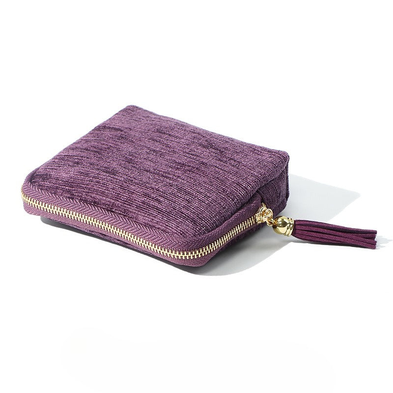 Solid Color Square Shape Tassel Jewelry Organizer Bag 8CW6BOB296L