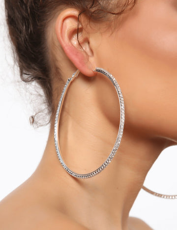 Rhinestone Punk Hot Large Hoop Earrings DPJE0901