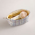 Lavender Floral Striped Portable Cosmetic Bag MK2BW6W10BOB419