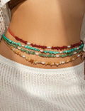 Boho-Style Irregular Stones Pearl Waist Belt 8ZA6JBC63L