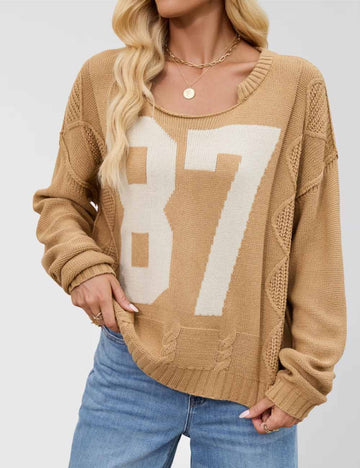 Casual Color Block Round Neck Knited Top DP25E518
