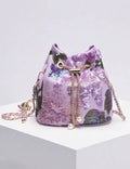 Flower Embroidery Sequin Bucket Bag - DippedShop Wholesale - #0563