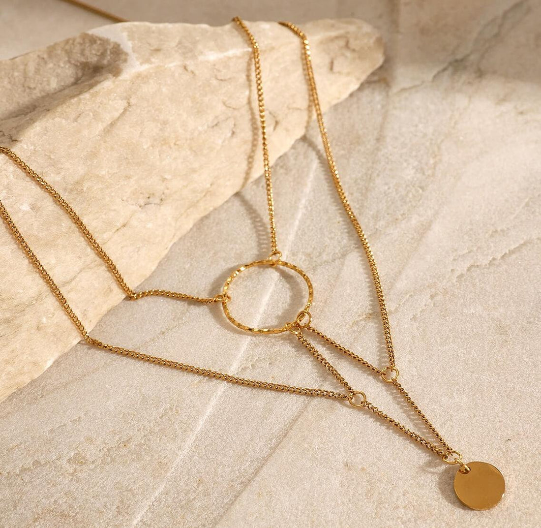 Elegant Layering Round Pendant Choker Necklace DP25B772
