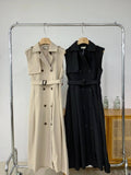 Sleeveless V-Neck Trench Coat - DippedShop Wholesale - #3603
