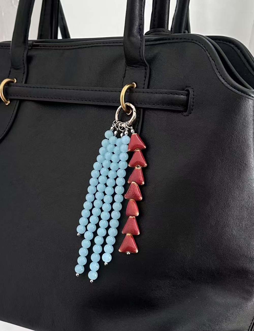 Vintage Stone Beaded Tassel Charm - DippedShop Wholesale - #1363