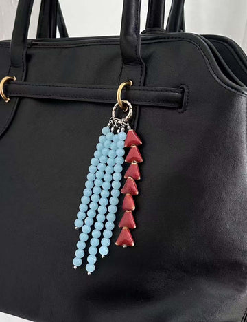 Vintage Stone Beaded Tassel Charm - DippedShop Wholesale - #1363