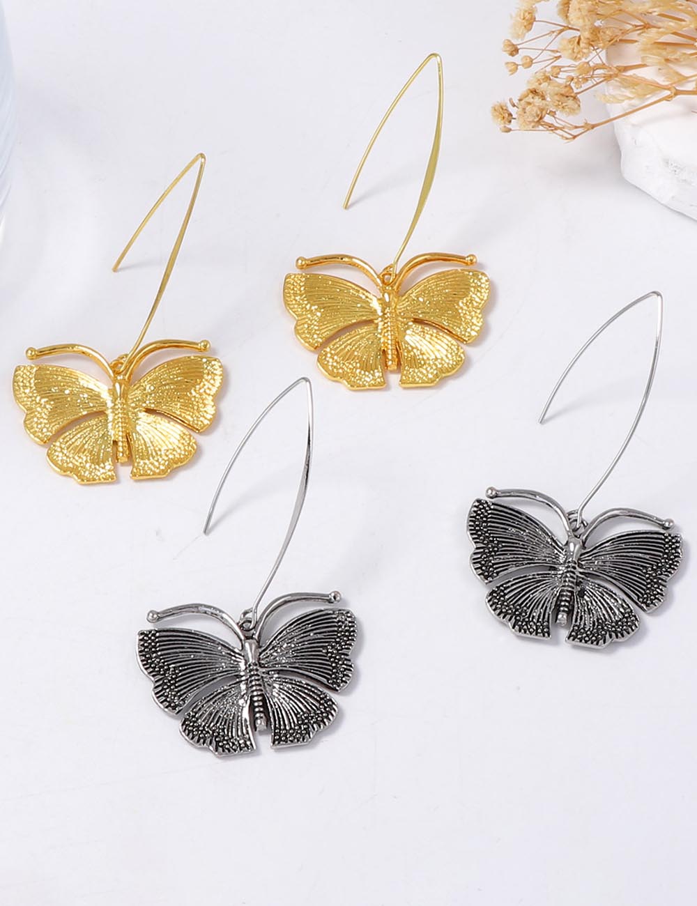 Vintage Butterfly Drop Earrings - DippedShop Wholesale - #8451