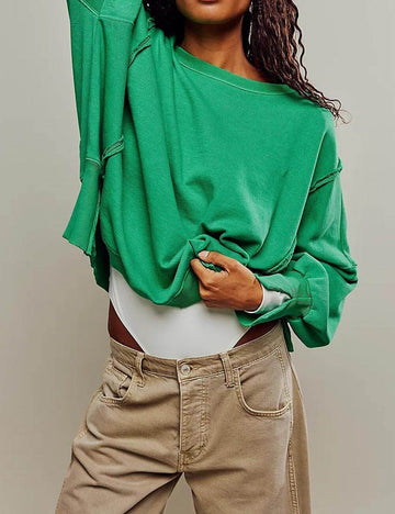 Solid Round Neck Split Hoodie - DippedShop Wholesale - #2083