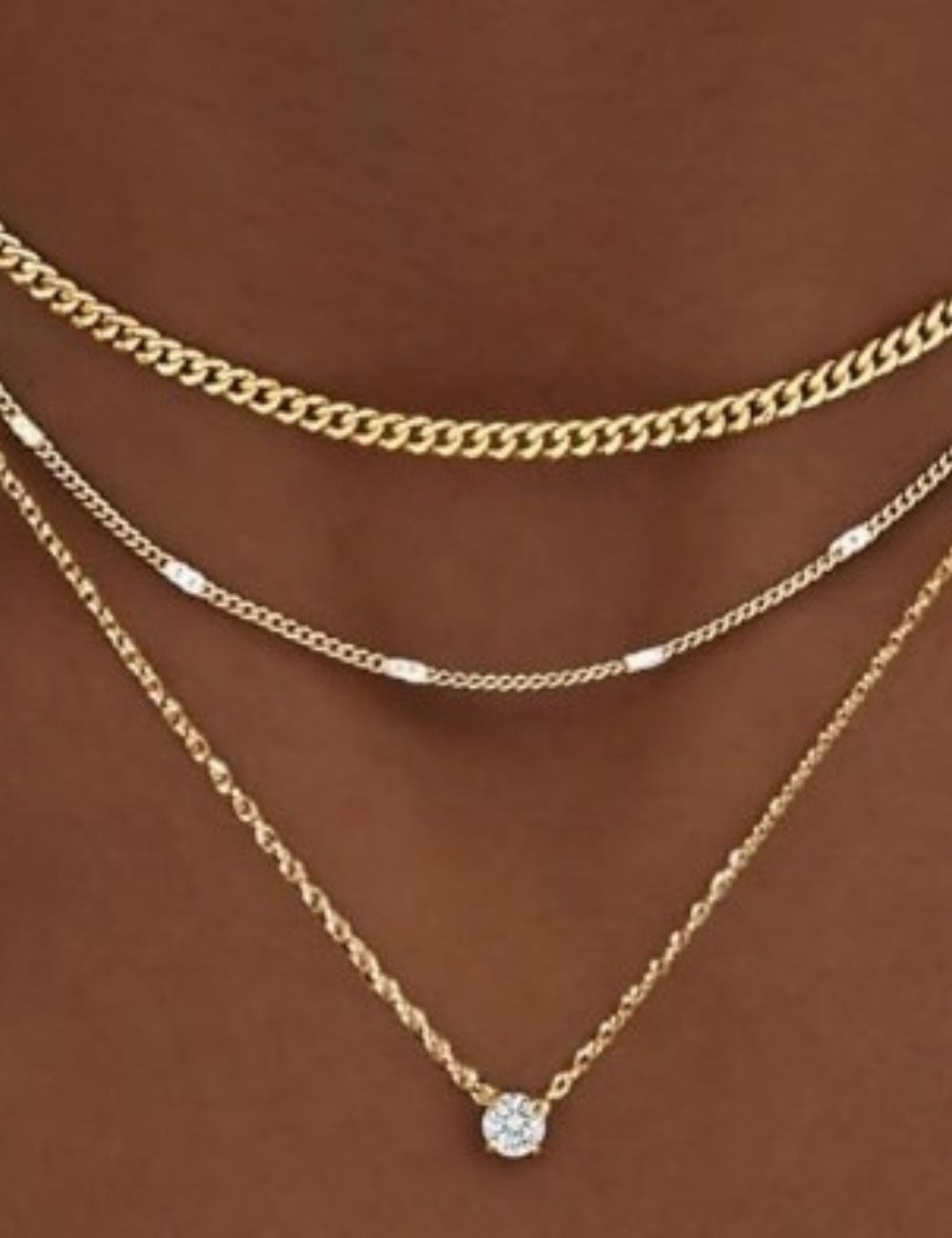 Gold Plated Layered Necklace - DippedShop Wholesale - #8483