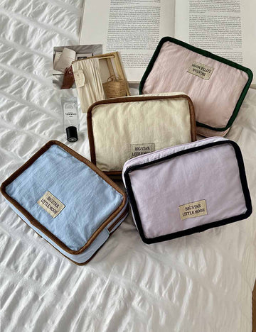 Cute Color Block Soft Makeup Bag DP25E640