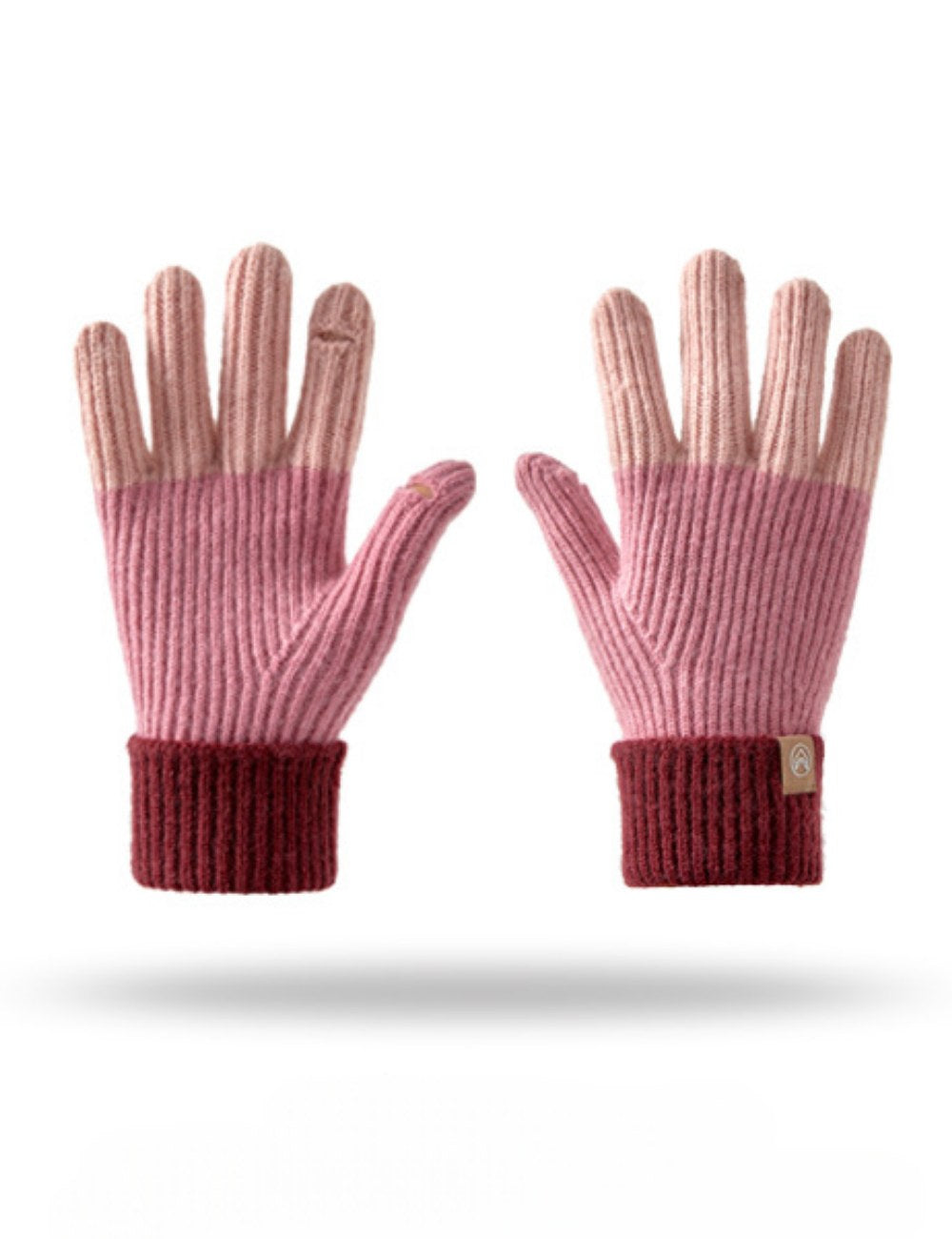 Splicing Color Block Ribbed Knit Gloves DPG2809