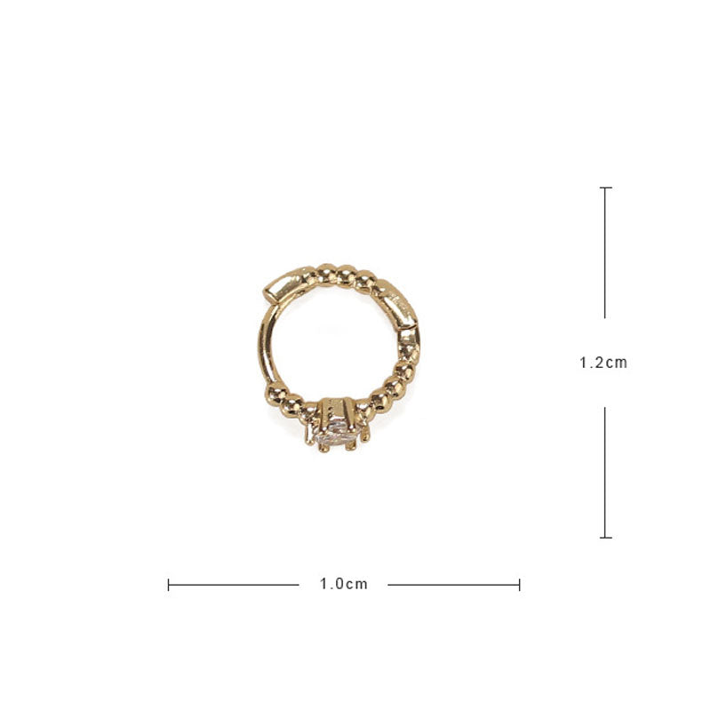 Gold Plated Rhinestone Hoop Earrings - DippedShop Wholesale - #7043