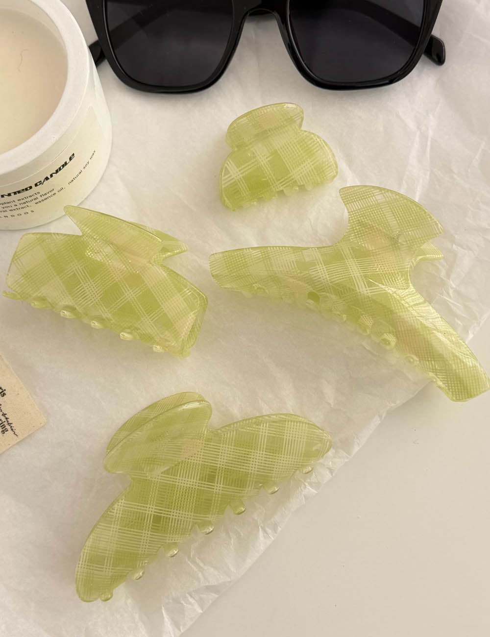 Plaid Acetate Hair Claw - DippedShop Wholesale - #3459