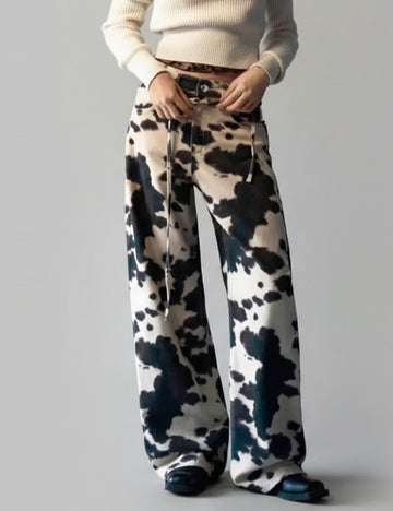 Vintage Cow Print Jeans - DippedShop Wholesale - #5987