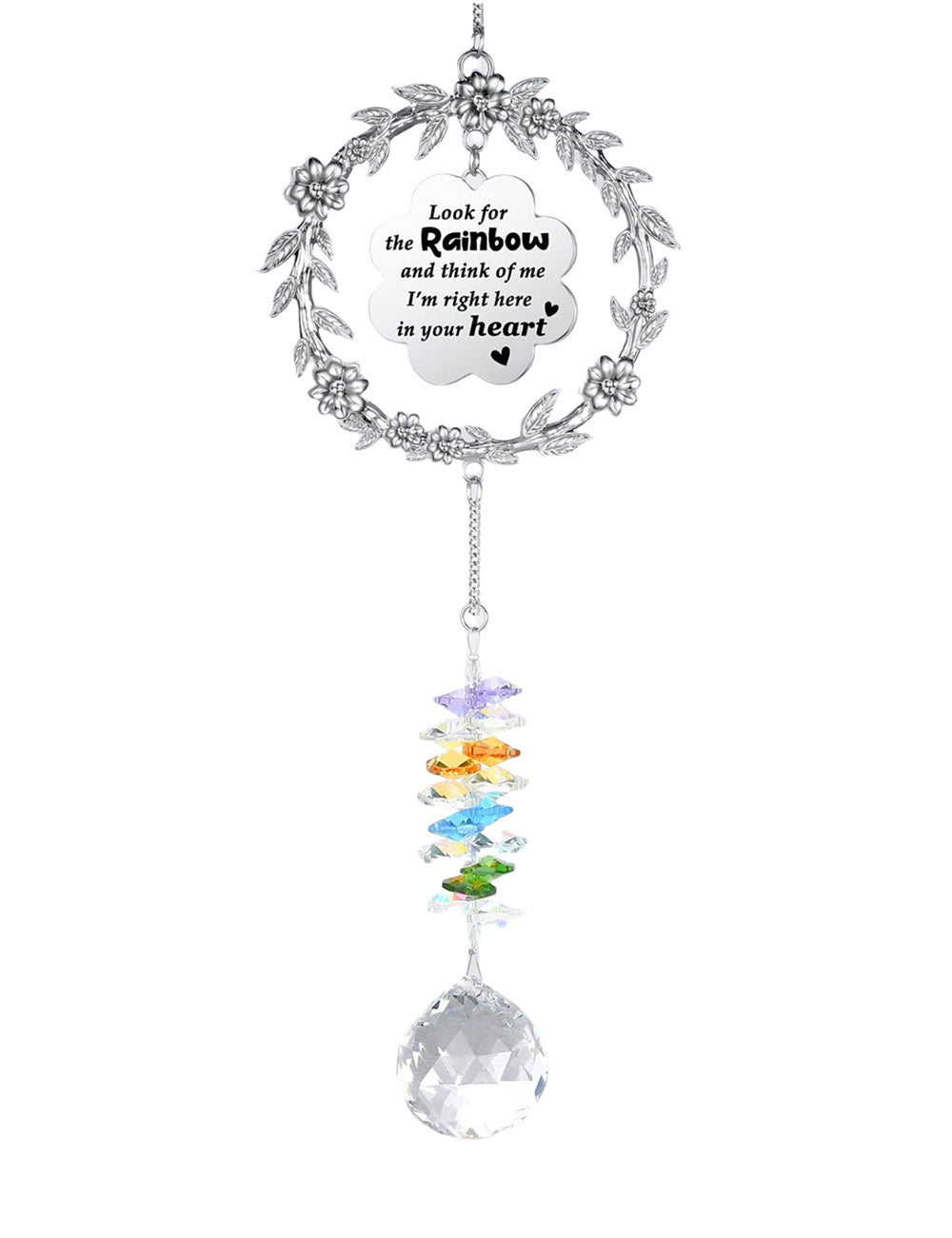 Rainbow Crystal Letter Wreath Suncatcher DP25D685