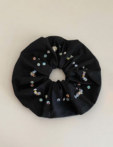 Beaded Flower Hair Scrunchie - DippedShop Wholesale - #6883