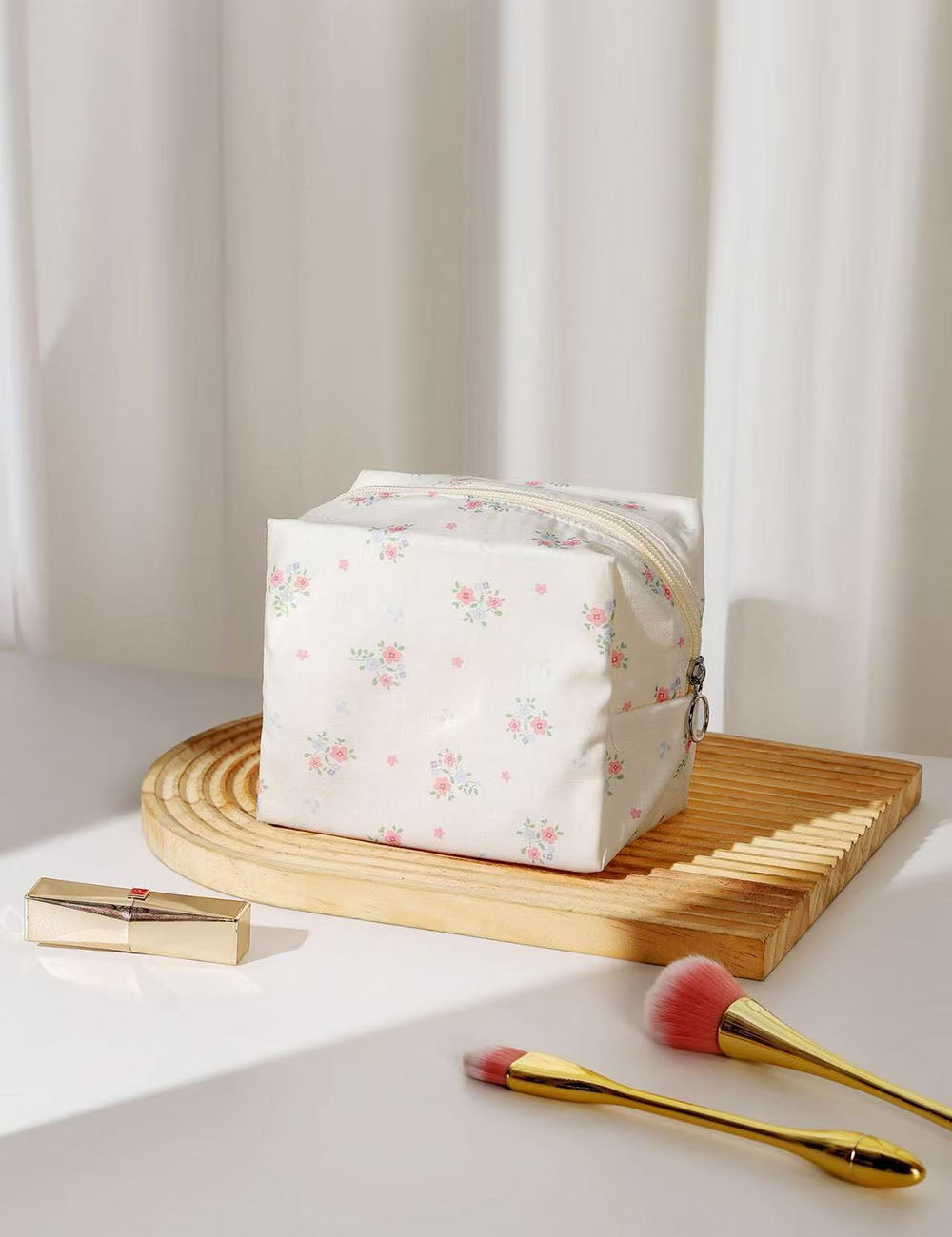 Pink Floral Cosmetic Bag - DippedShop Wholesale - #2499