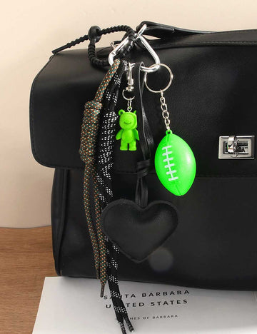 Cute Heart Mini Rugby Ball Frog Keychain DP25E506