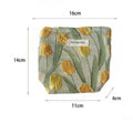 Vintage Tulip Jacquard Large Capacity Makeup Bag MK2BW6W10BOB387