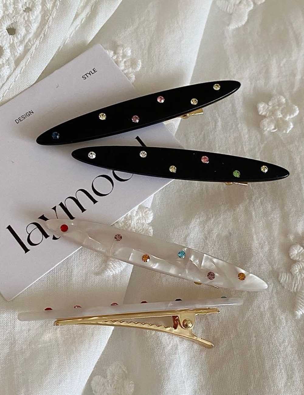 Colorful Dot Rhinestone Hair Clip - DippedShop Wholesale - #3715