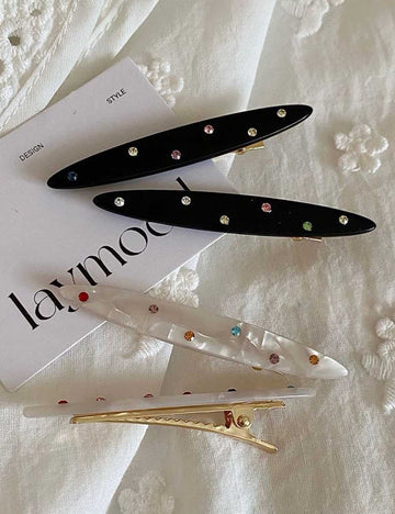Colorful Dot Rhinestone Hair Clip - DippedShop Wholesale - #3715