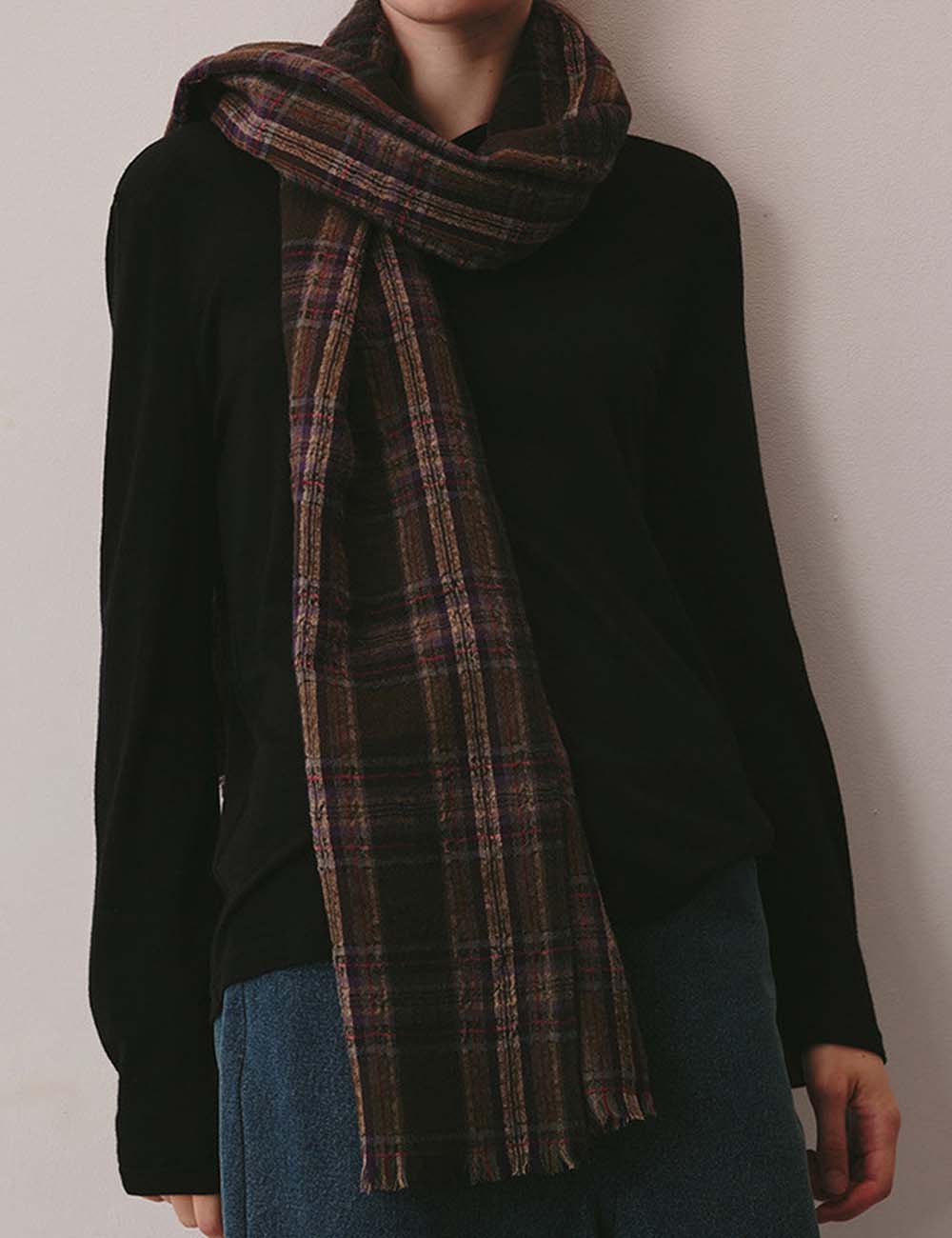 Vintage Checked Winter Soft Tassel Scarf DP25G566