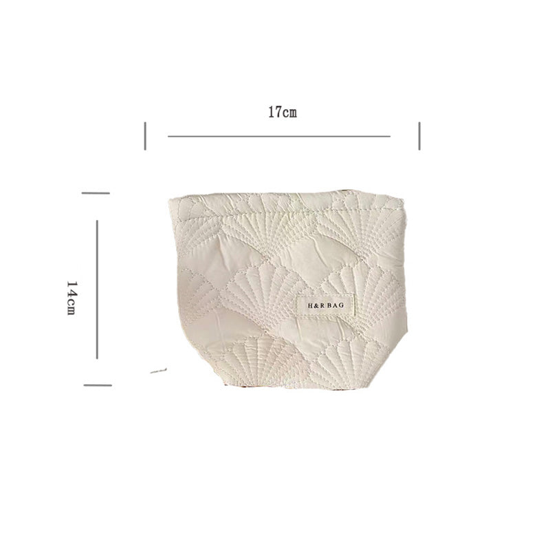 Minimalist Portable Quilted Shell Cosmetic Bag MK2BW6W10BOB421